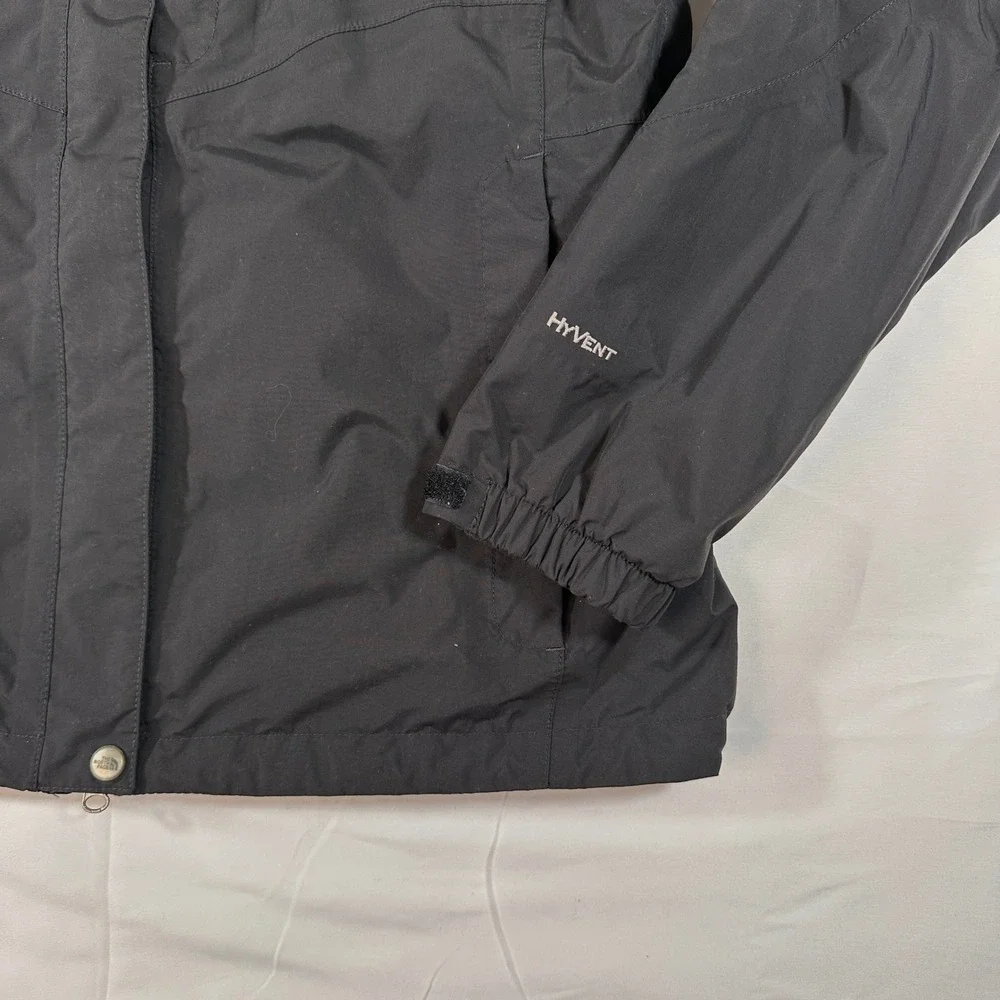 The North Face HyVent Black Waterproof Hooded Rain Jacket Womens XL - Picture 4 of 12